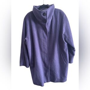 Ellen Tracy Wool Angora Plum Coat 20W